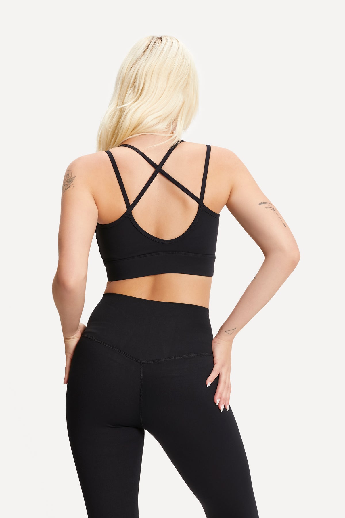 Strappy Black Logo Bra