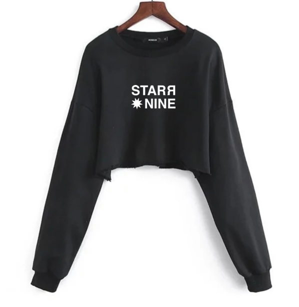 Long-Sleeve Logo Crop Top