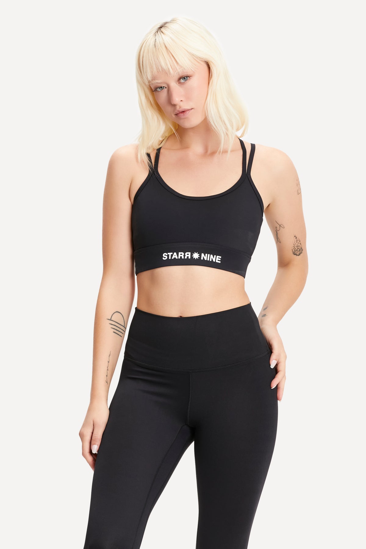 Strappy Black Logo Bra