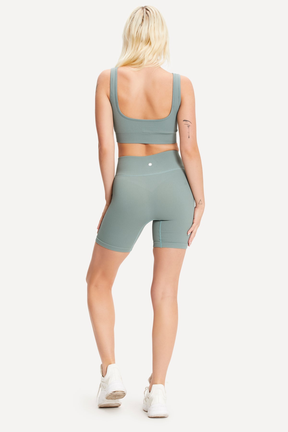 Sage Green Ribbed Bike Short